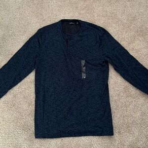 Men's Navy Blue Long Sleeve Shirt
